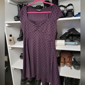 Sourpuss Purple Polka Dot Vixen Dress